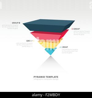 pyramid upside down infographic template Stock Vector