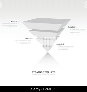 pyramid upside down infographic template white color balance Stock Vector