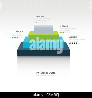 Business Infographics pyramid cube Stock Vector
