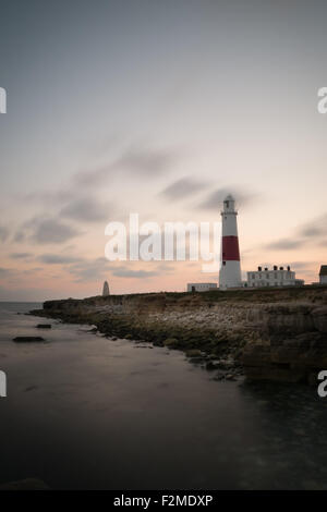 Portland Bill Lighthouse is a functioning lighthouse at Portland Bill, on the Isle of Portland, Dorset Stock Photo
