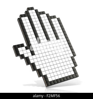 Cursor open hand. 3D render illustration of pan hand isolated on white background Stock Photo