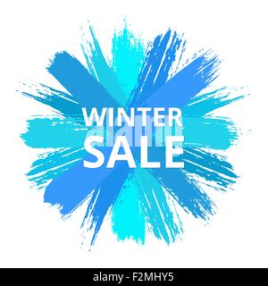 Blue Vector Sale Banner from Brush Strokes Stock Vector