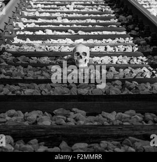 Person has died in a train accident. Stock Photo