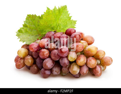 red grapes isolated Stock Photo