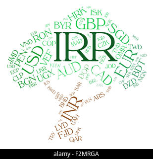 Irr Currency Indicating Iranian Rial And Banknotes Stock Photo