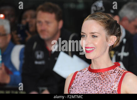 London, UK, UK. 21st Sep, 2015. Emily Blunt attends the UK Premiere of 'Sicario' at Empire Leciester Square. Credit:  Ferdaus Shamim/ZUMA Wire/Alamy Live News Stock Photo