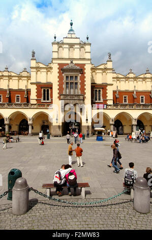 Vertical view of the front of the Cloth Hall (Sukiennice) in Krakow. Stock Photo