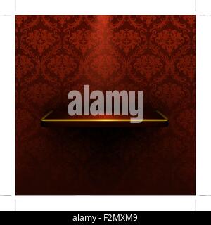 Empty shelf, red luxury Stock Vector