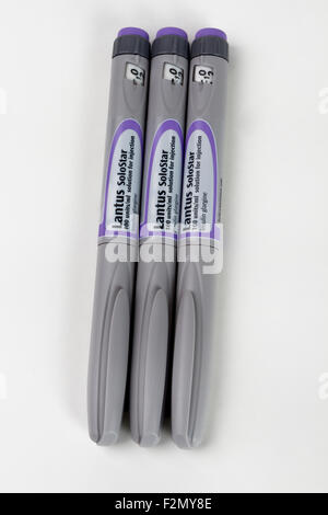 Lantus SoloStar insulin pen syringes Stock Photo