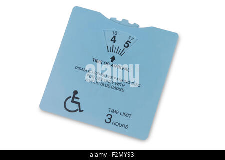 UK disabled person's parking disc Stock Photo