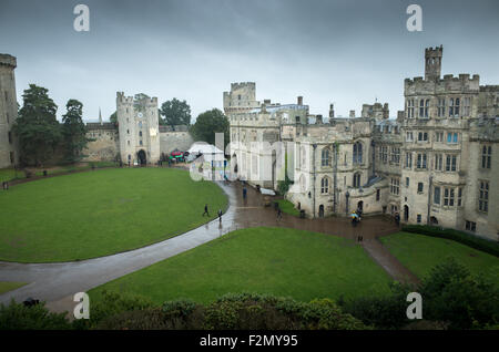 Warwick castle by the river Avon, England, originally built by William the Conqueror in the eleventh century. Stock Photo