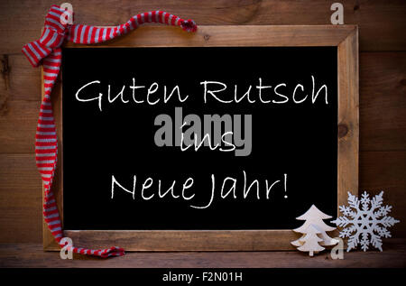 Christmas Chalkboard Guten Rutsch Ins Neue Jahr Means New Year Stock Photo