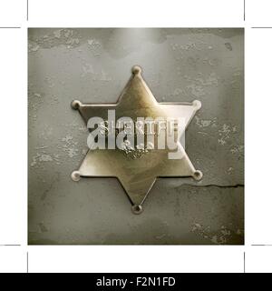 Sheriff star, old style vector Stock Vector