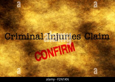 Criminal injury claim Stock Photo