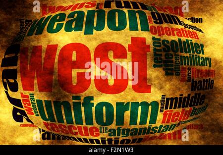 Military word cloud grunge concept Stock Photo
