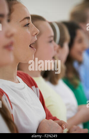 Group Of School Children Singing In Choir Together Stock Photo