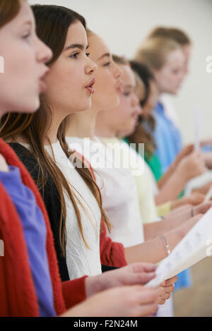 Group Of School Children Singing In Choir Together Stock Photo