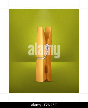 Wooden clothespin, vector Stock Vector