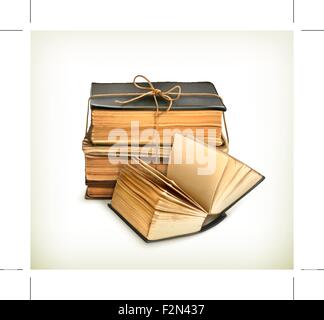 Stack of old books, vector Stock Vector