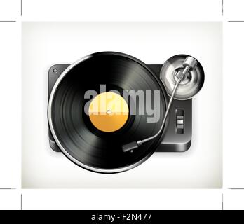 Phonograph turntable, vector Stock Vector
