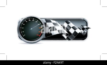 Racing banner with speedometer Stock Vector