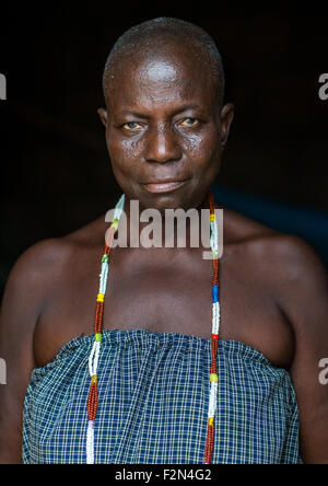 Benin, West Africa, Savalou, a priestess from the voodoo covent of the royal palace Stock Photo