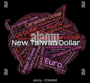 New Taiwan Dollar Showing Exchange Rate And Banknotes Stock Photo