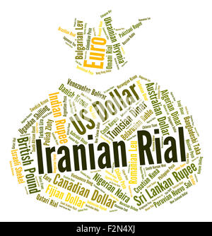 Iranian Rial Indicating Forex Trading And Coinage Stock Photo