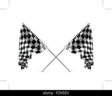 Two crossed checkered flags Stock Vector