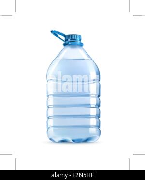 Big plastic bottle of potable water, barrel with handle, vector illustration isolated on white background Stock Vector