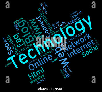 Technology Word Representing Text Words And Digital Stock Photo