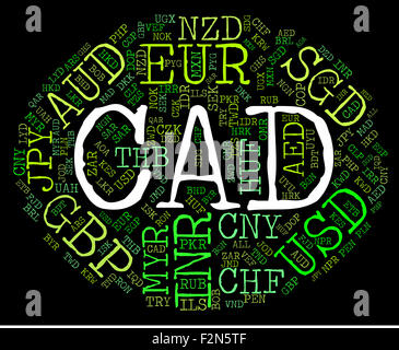 Cad Currency Showing Canadian Dollars And Banknote Stock Photo