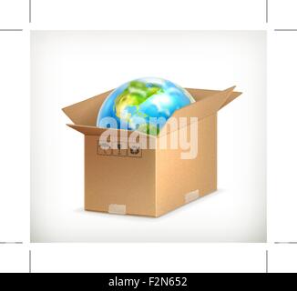 World in box, vector Stock Vector