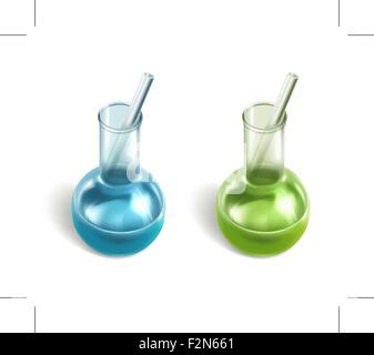 Laboratory flasks vector icon Stock Vector