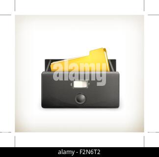 Open card catalog, vector black Stock Vector