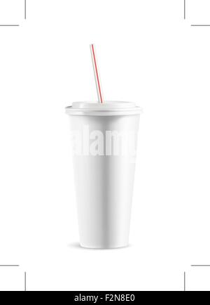 Soda cup template 3d realistic paper Royalty Free Vector