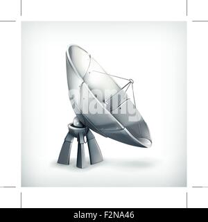Parabolic antenna, vector icon Stock Vector