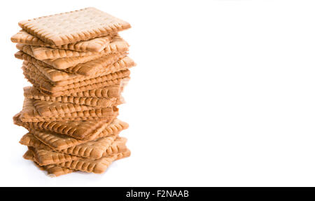 Butter Biscuits over white (detailed close-up shot) Stock Photo