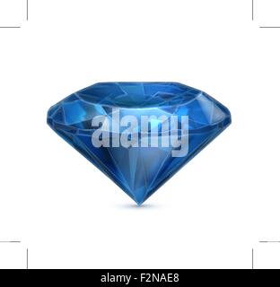 Sapphire blue vector icon Stock Vector