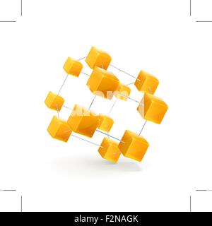 Structure of cubes vector icon Stock Vector