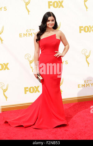 Los Angeles, California. 20th Sep, 2015. Ariel Winter attends the 67th Annual Primetime Emmy Awards at Microsoft Theater on September 20, 2015 in Los Angeles, California./picture alliance © dpa/Alamy Live News Stock Photo