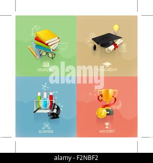 Education concepts, vector set Stock Vector