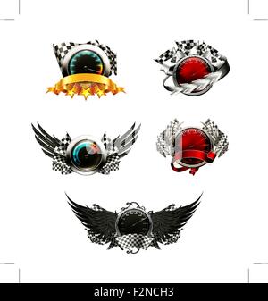 Set of racing emblems Stock Vector