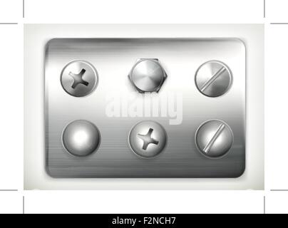 Set of screws, vector Stock Vector