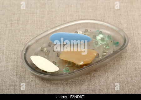 Remaining pieces of a soap bar Stock Photo