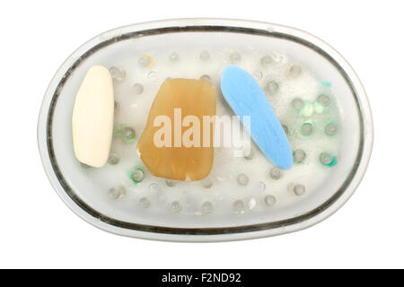 Remaining pieces of a soap bar Stock Photo