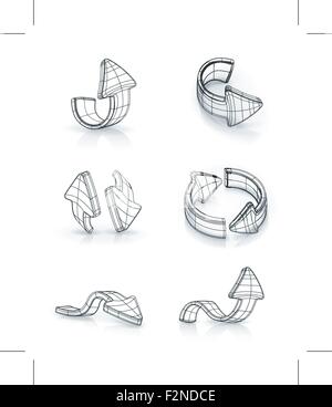 Arrows set, vector drawing Stock Vector