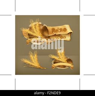 Ears of wheat, vector icon Stock Vector