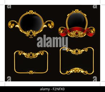 Vintage emblem set on black, 10eps Stock Vector
