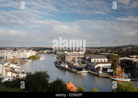 Hot Air Balloons over the Floating Harbour, Bristol. UK. Stock Photo